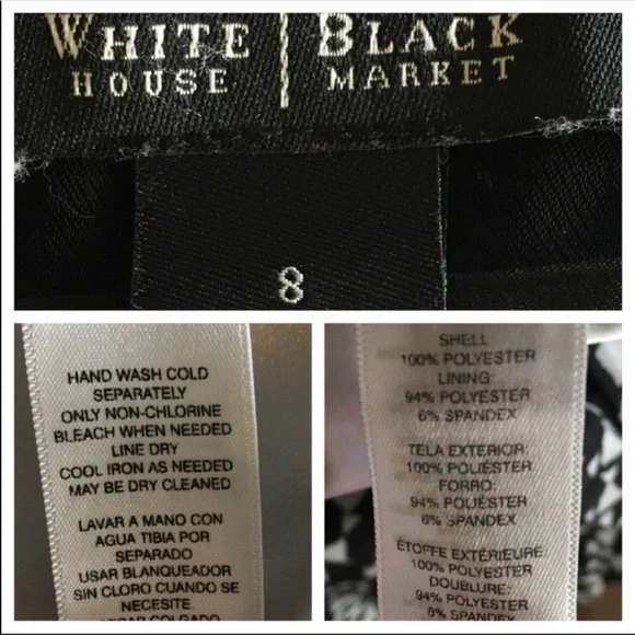 WHBM Black & White Skirt SZ 8 - Picture 8 of 8